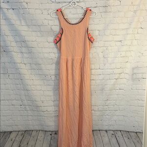 Lulumari Peach Sleeveless Maxi Dress